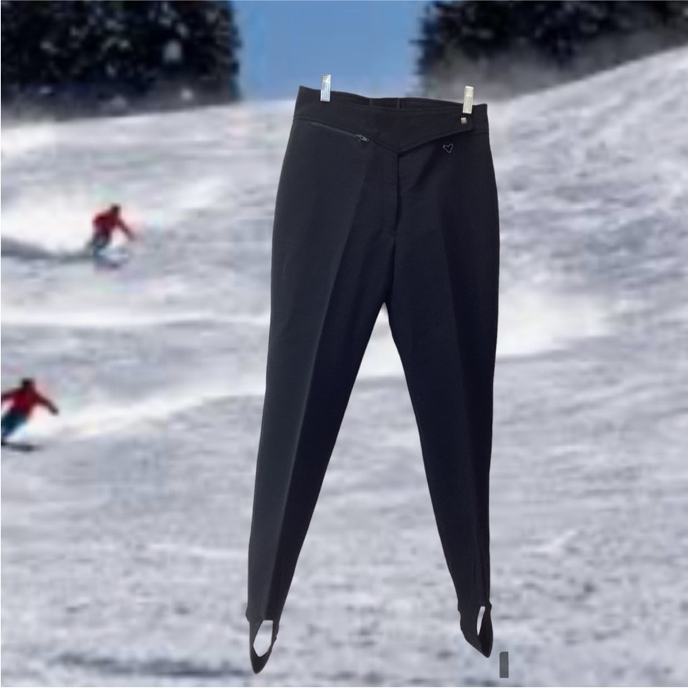 Vintage Obermeyer size 10 Women’s Black Wool Blend Stirrup Ski Pants